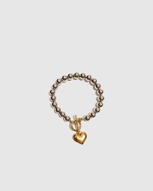 Silver & Gold Eternal Muse Waterproof Bracelet with toggle clasp closure - alternate view