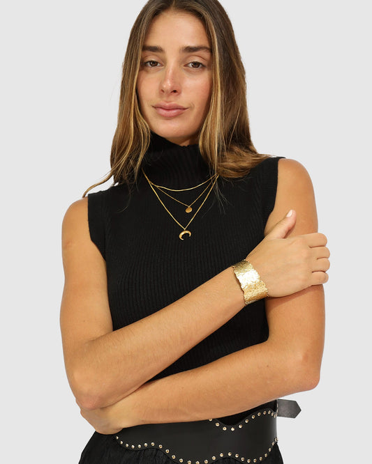 Gold Night Haze Waterproof Cuff with statement wide cuff design and open cuff construction - front view