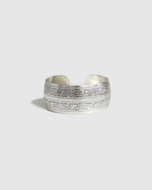 Silver Midnight Trace Waterproof Cuff with wide cuff bracelet design - alternate view