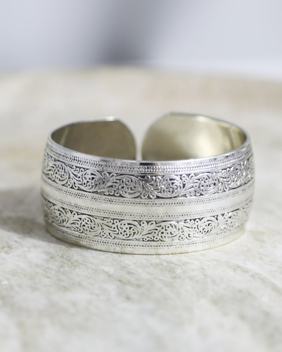 Silver Midnight Trace Waterproof Cuff with open cuff construction - alternate view