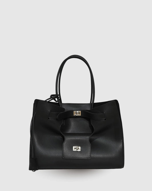 Black In The City Leather Shoulder Bag with structured tote silhouette - alternate view