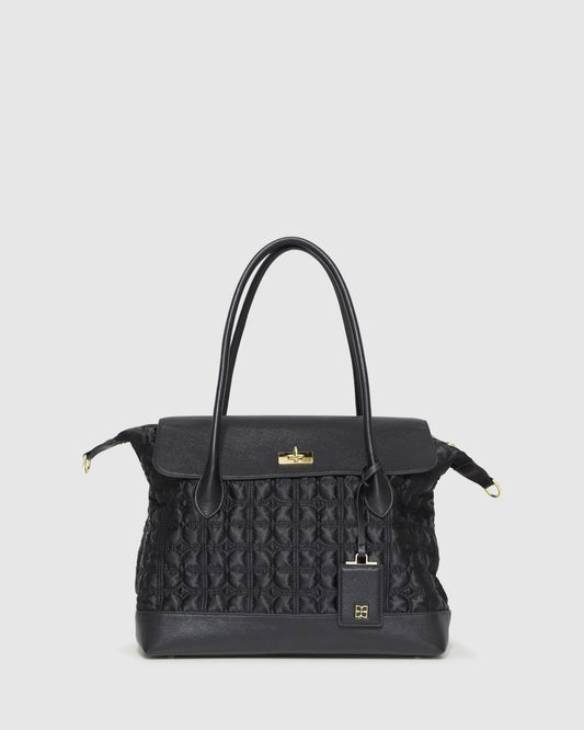 Black Just Add Sugar Quilted Bag with adjustable straps - alternate view