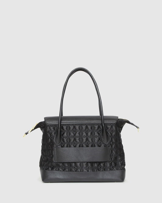 Black Just Add Sugar Quilted Bag with quilted finish - alternate view