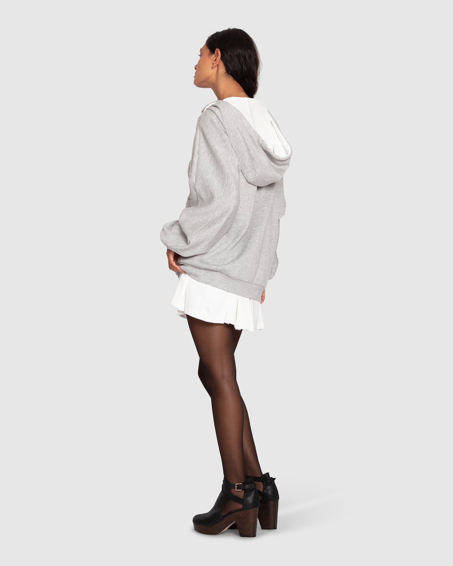 Best Of Me Panelled Hoodie - Grey Marle