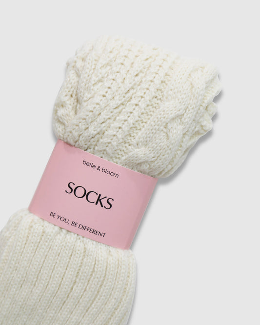 Natural City Cool Leg Warmers with ribbed texture - alternate view