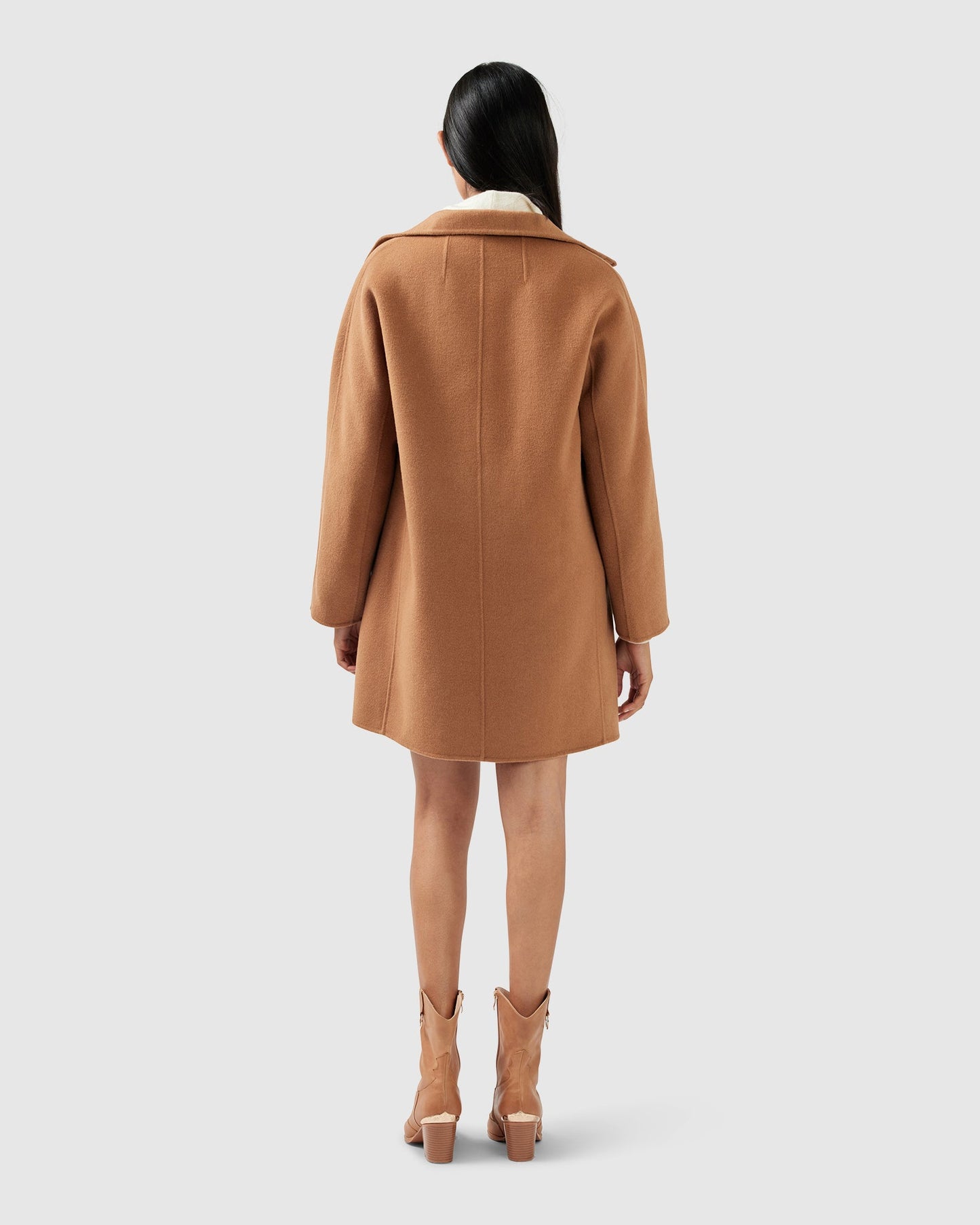Come On Over Wool Blend Trimmed Coat - Camel