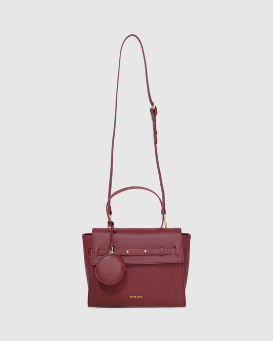 Burgundy Duchess PU Bag with handle drop: 15cm - alternate view