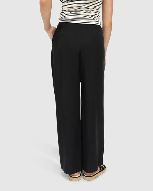 Black Delilah Wide Leg Pants with high-rise waist for a flattering fit - alternate view