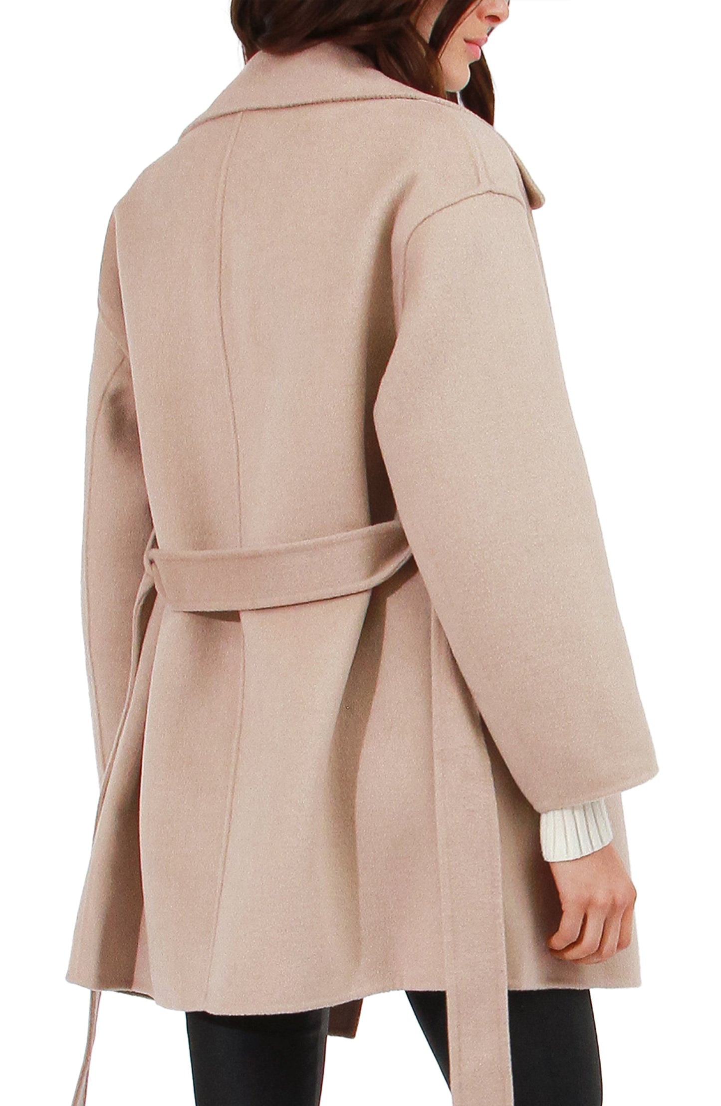 Eternal Flame Wool Blend Short Robe Coat - Sand