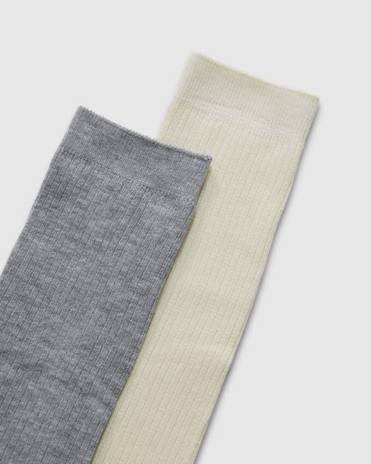 Grey/Cream End Game 2 Pack Socks with soft stretch for a perfect fit - alternate view