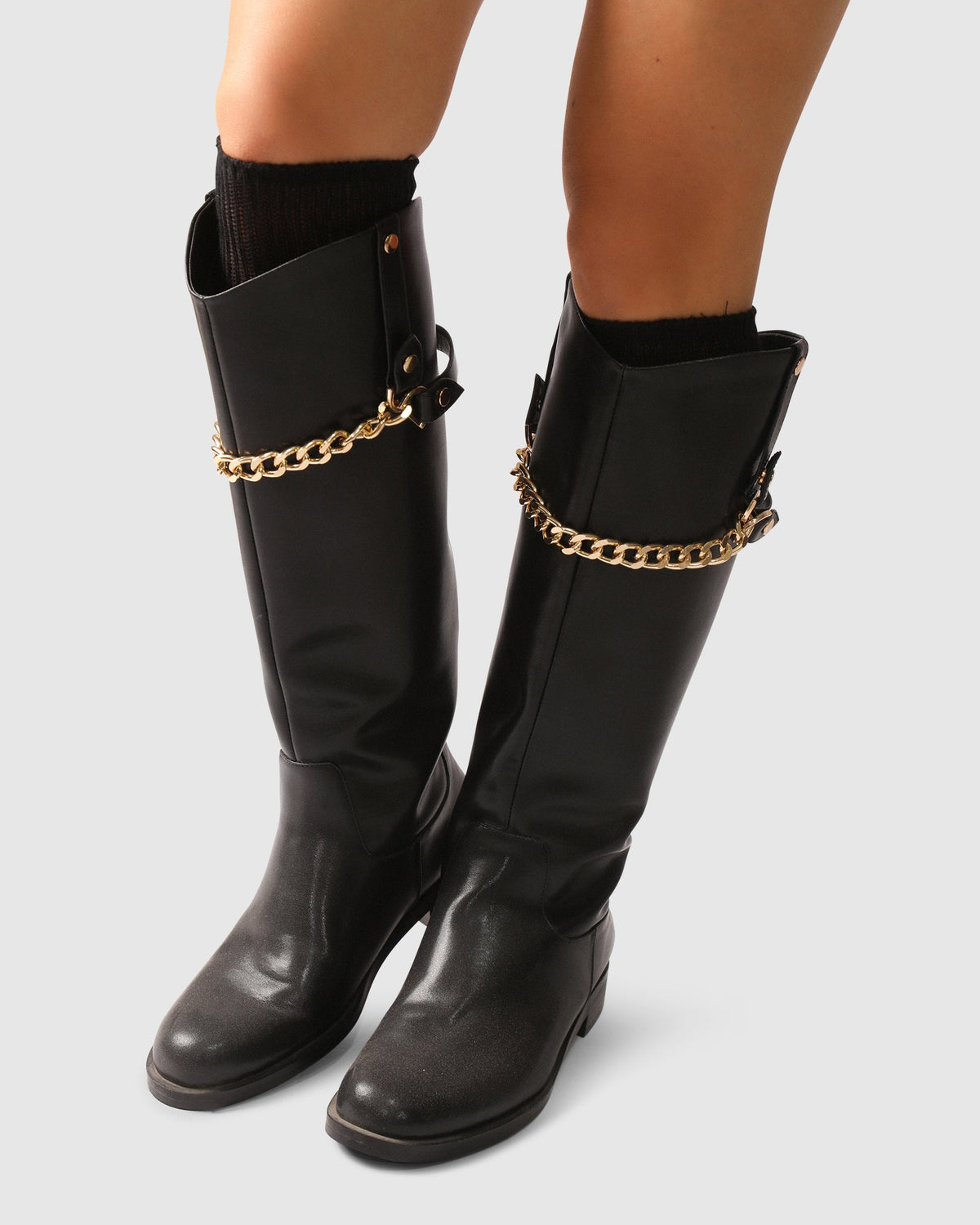 Black End Game Solid Tube Socks with ribbed design - alternate view