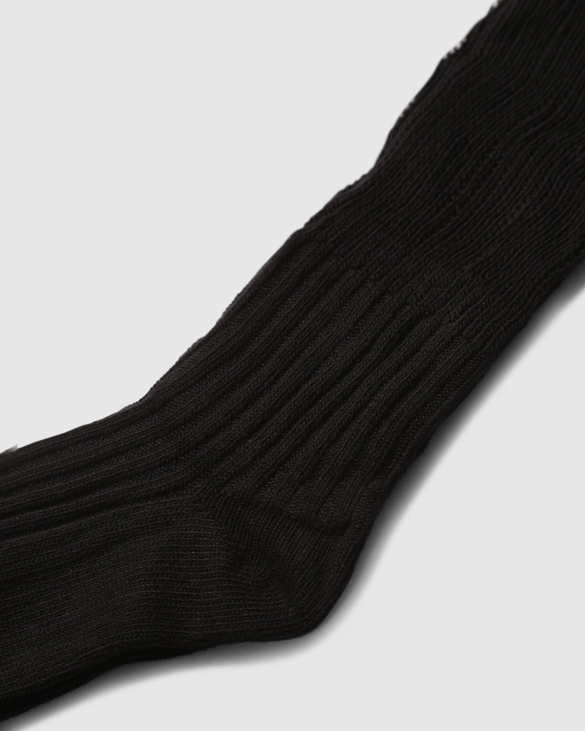Black End Game Solid Tube Socks with ribbed texture - alternate view