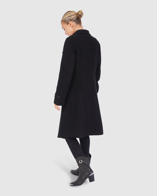 Envy Me Wool Blend Zipped Coat - Black