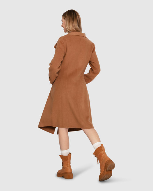 Envy Me Wool Blend Zipped Coat - Camel