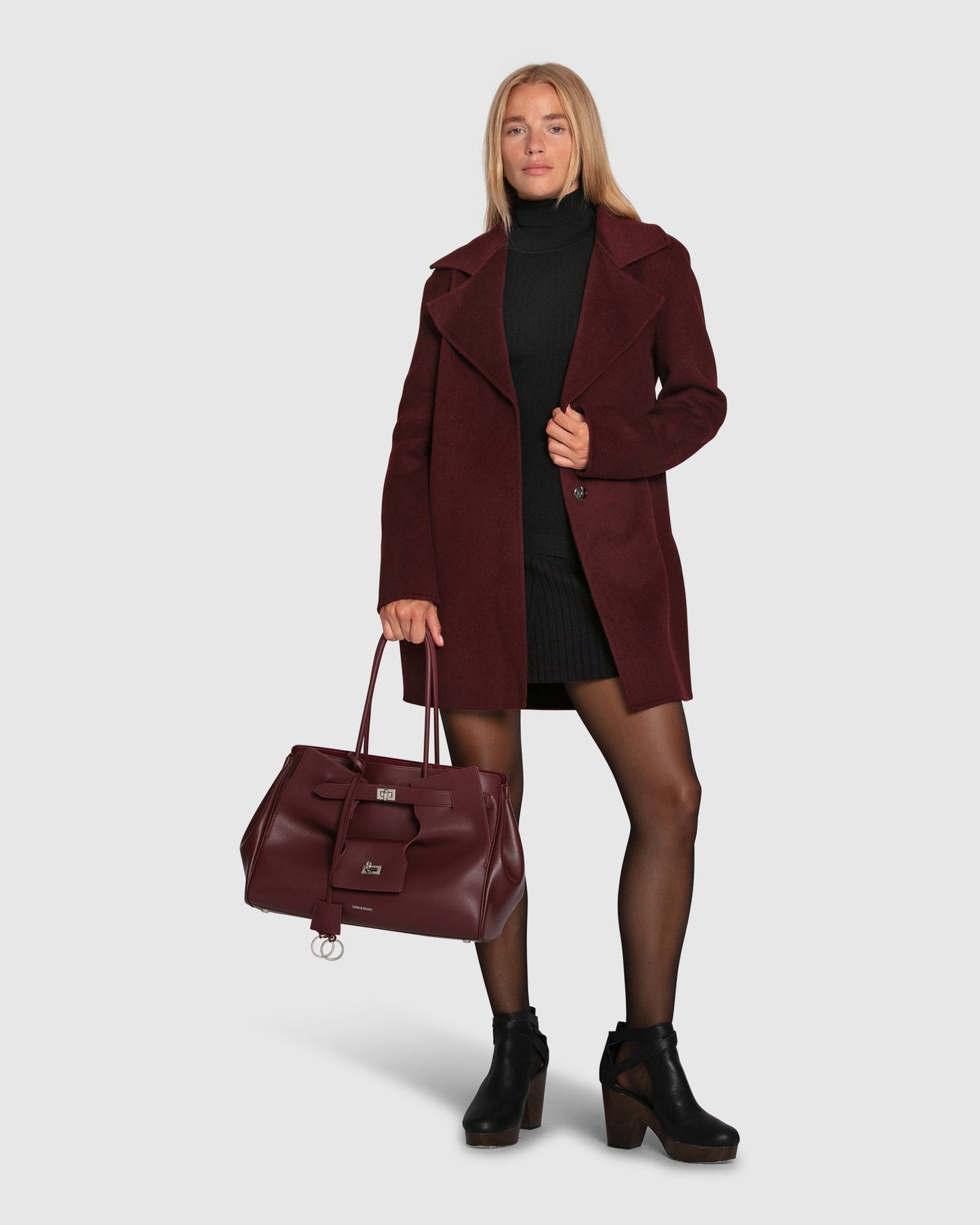 Ex-Boyfriend Wool Blend Oversized Jacket - Deep Plum