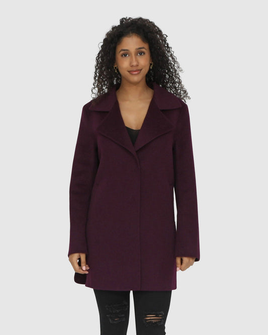 Ex-Boyfriend Wool Blend Oversized Jacket - Burgundy