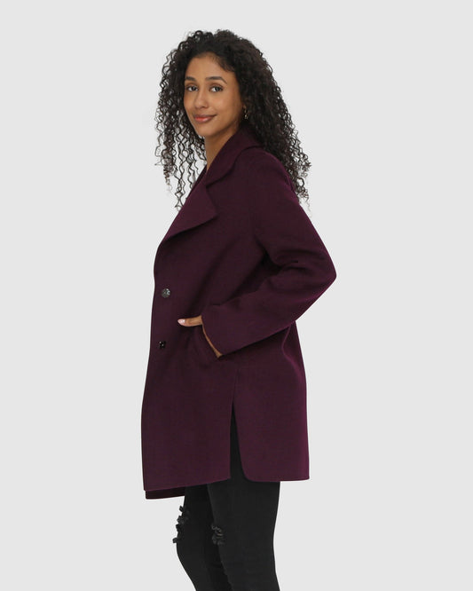 Ex-Boyfriend Wool Blend Oversized Jacket - Burgundy