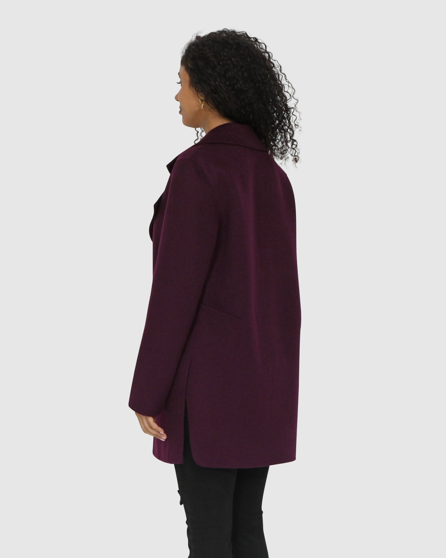 Ex-Boyfriend Wool Blend Oversized Jacket - Burgundy