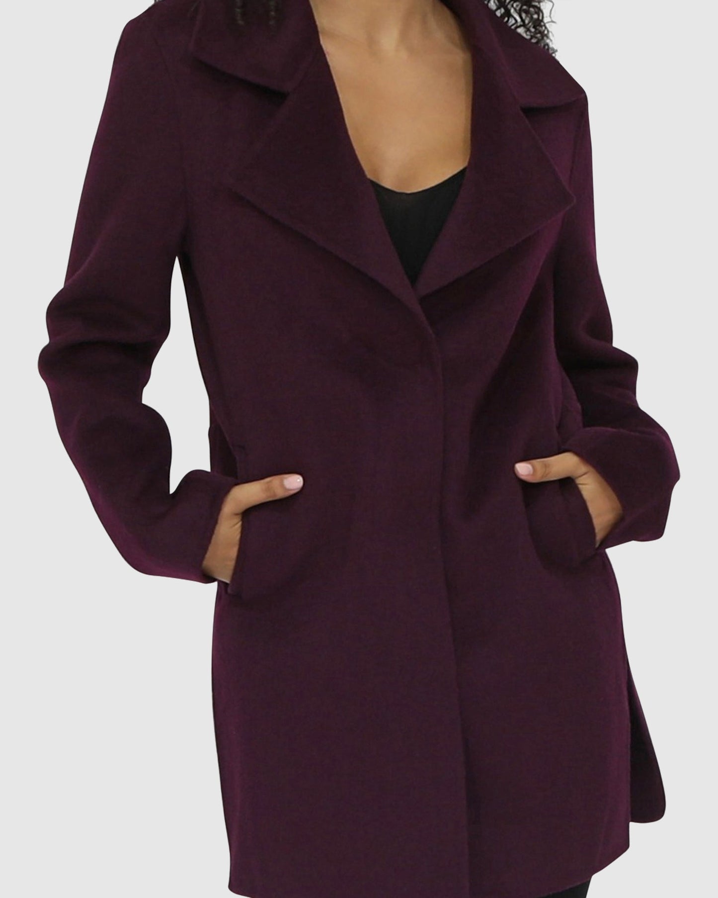 Ex-Boyfriend Wool Blend Oversized Jacket - Burgundy