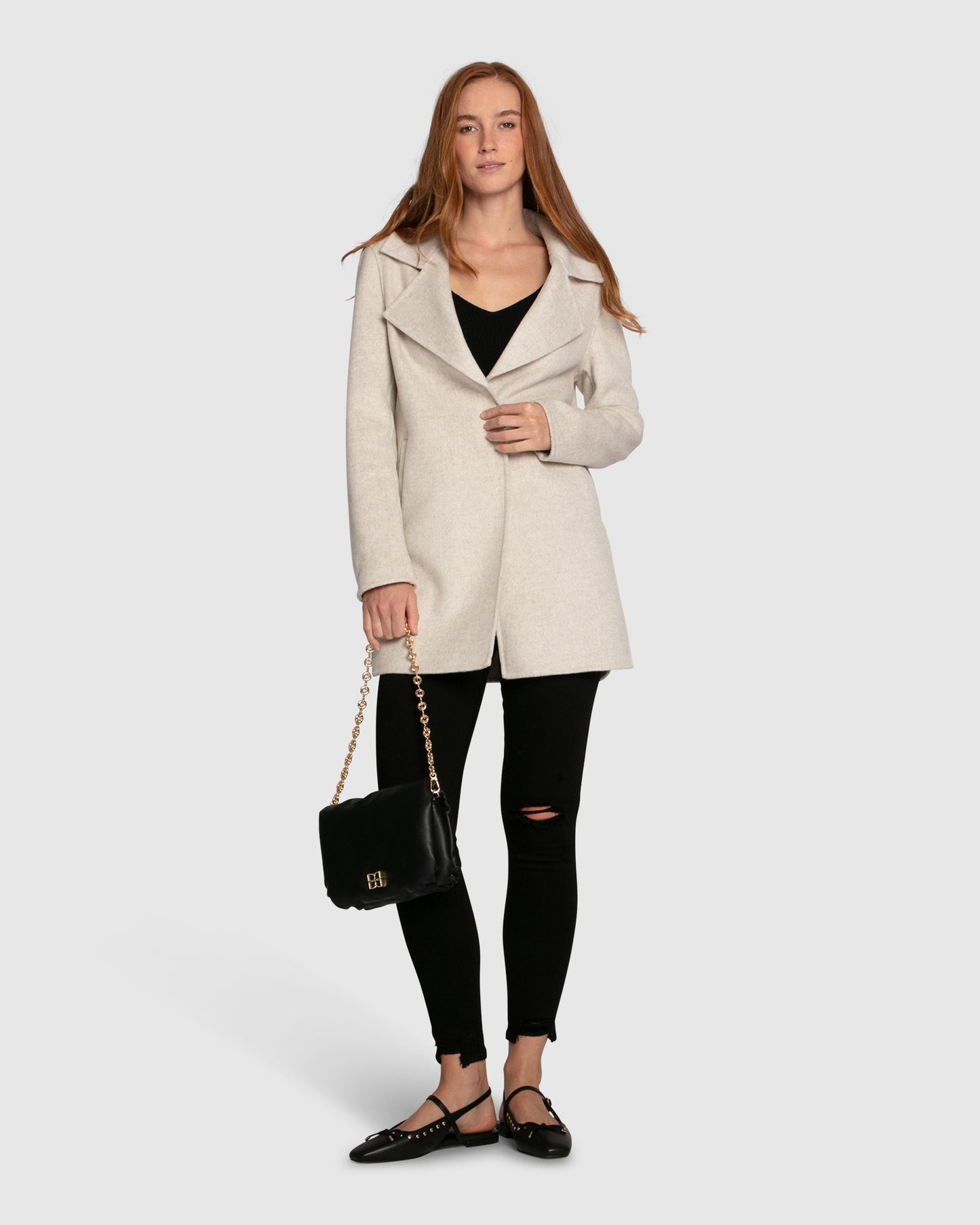 Ex-Boyfriend Wool Blend Oversized Jacket - Oat Marle