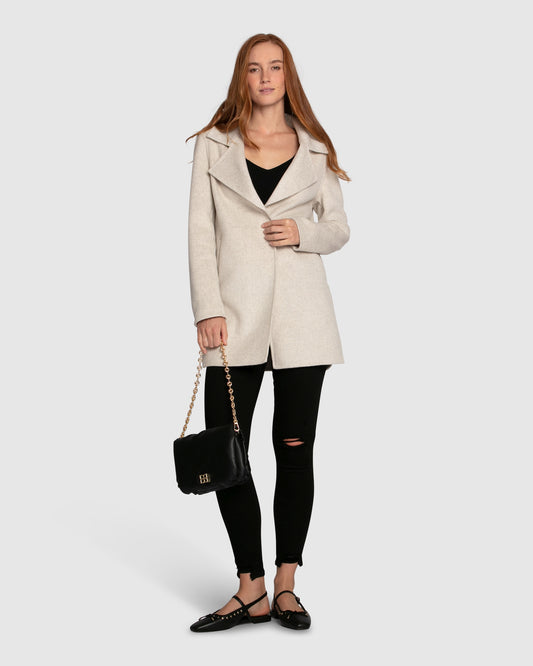 Ex-Boyfriend Wool Blend Oversized Jacket - Oat Marle