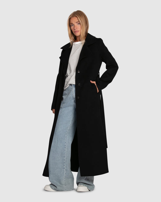 Ex-Boyfriend Wool Blend Maxi Coat - Black