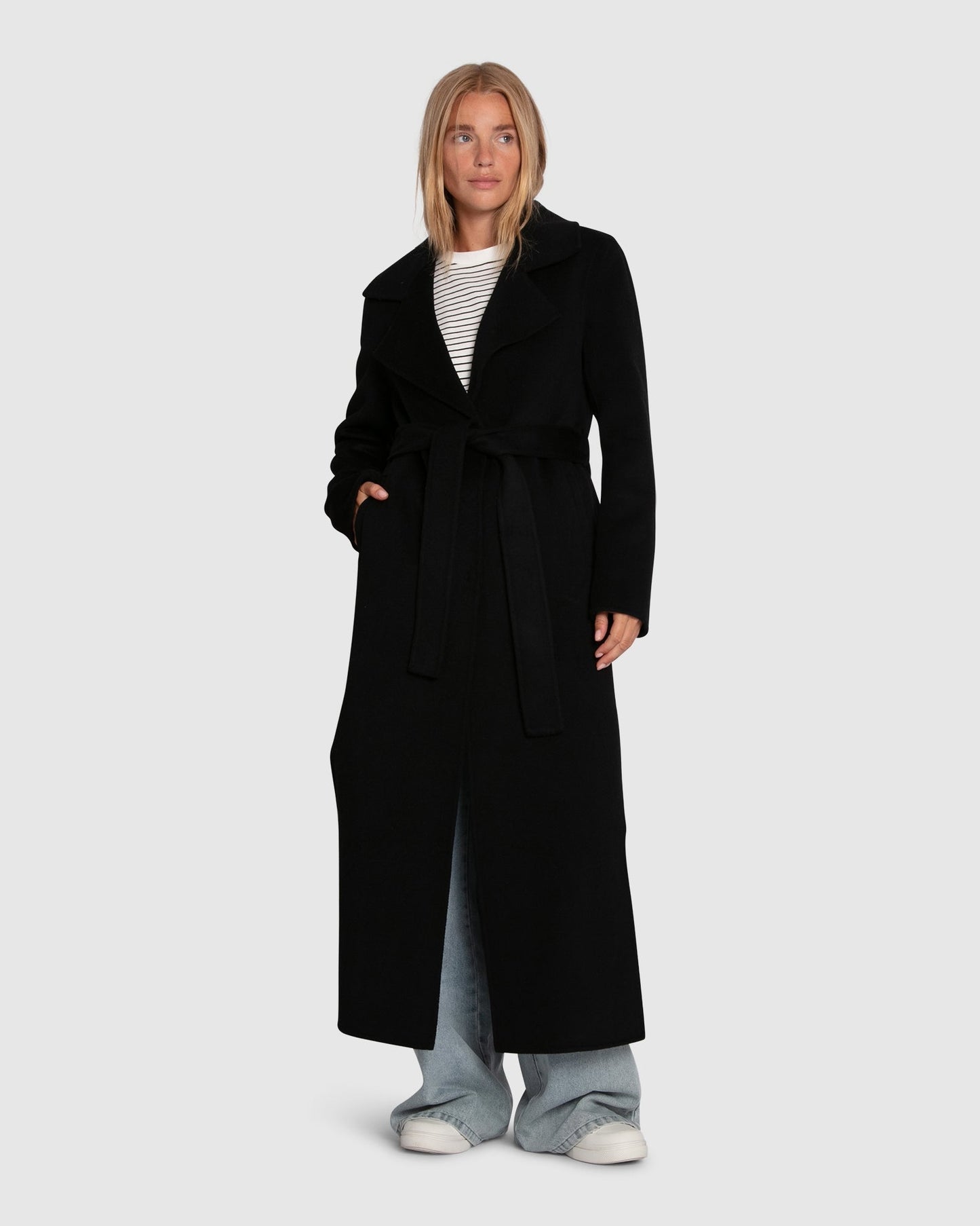 Ex-Boyfriend Wool Blend Maxi Coat - Black
