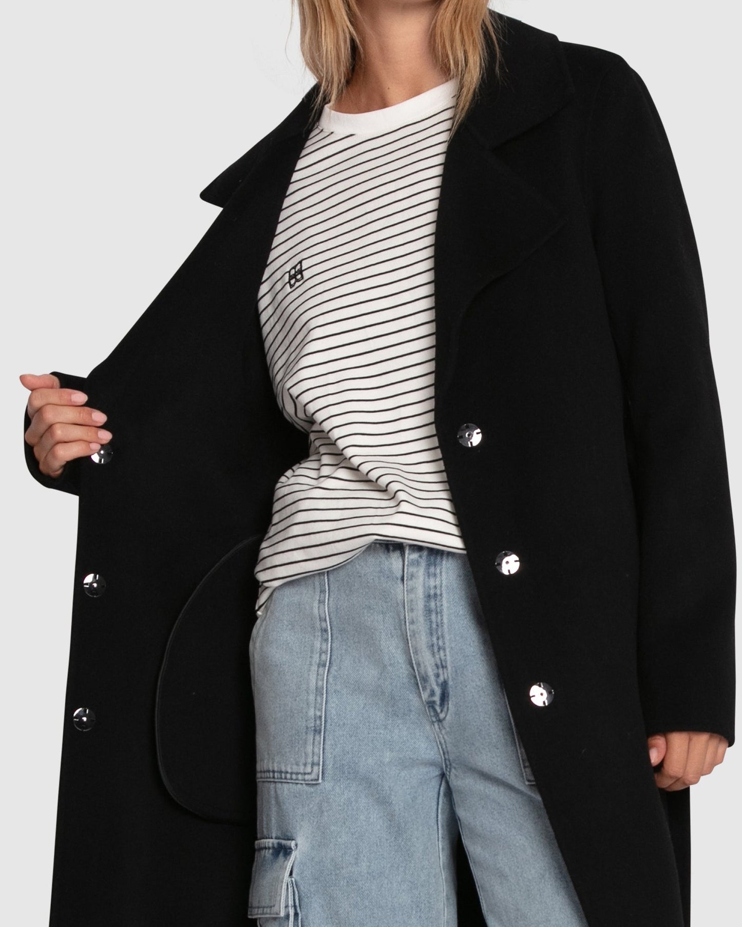 Ex-Boyfriend Wool Blend Maxi Coat - Black