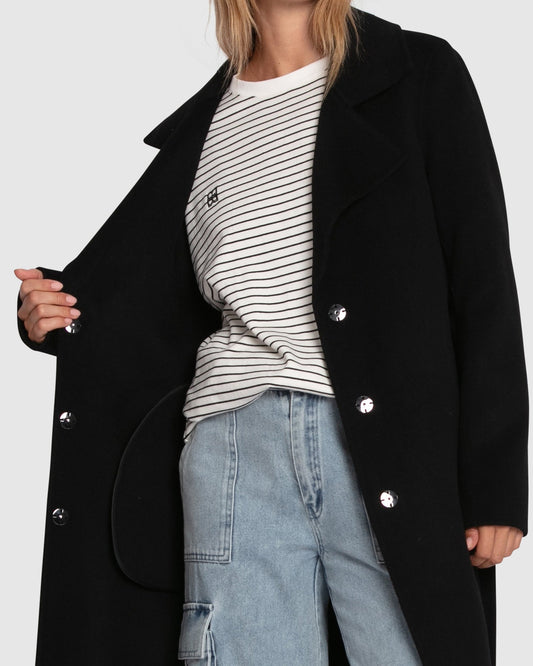 Ex-Boyfriend Wool Blend Maxi Coat - Black
