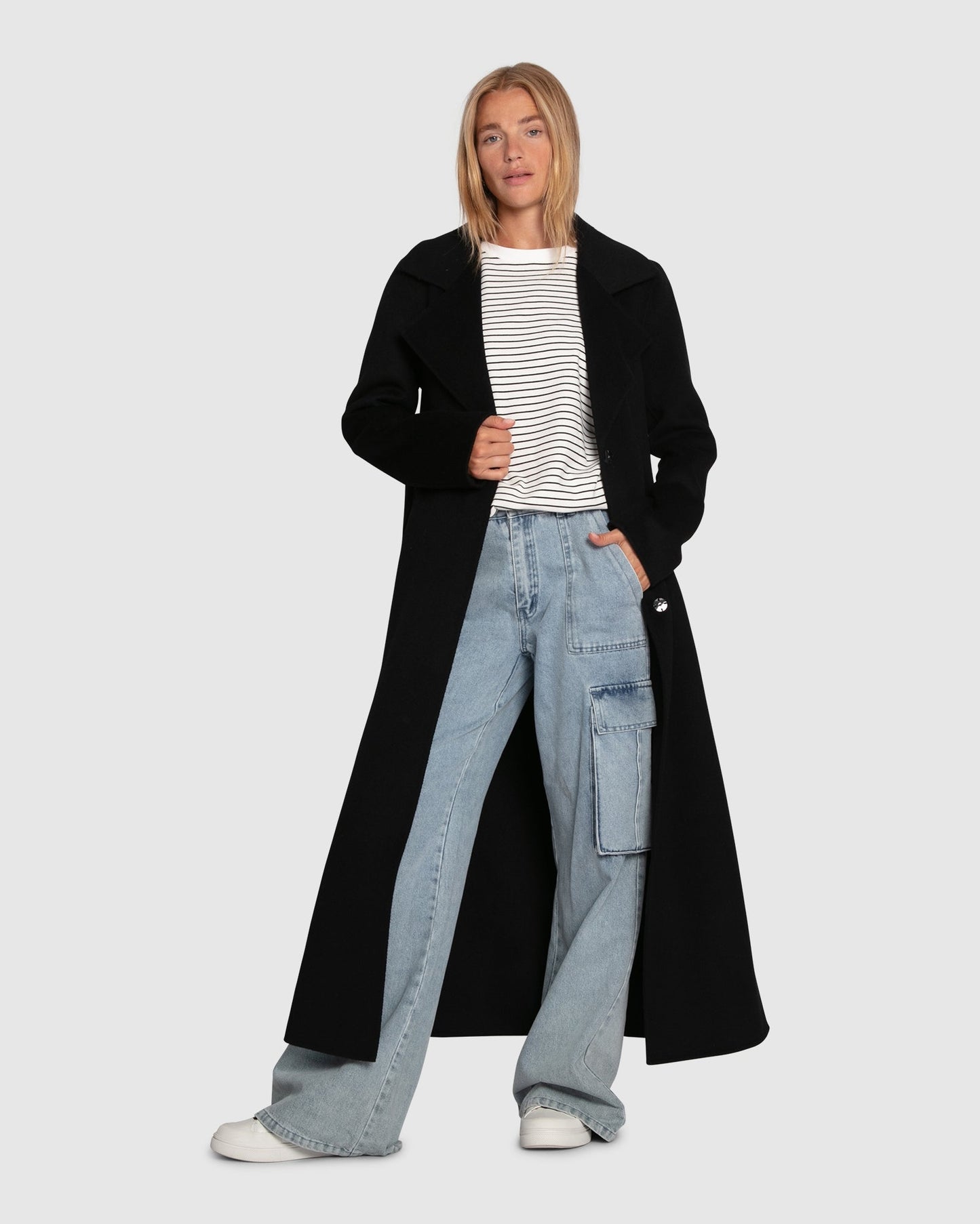 Ex-Boyfriend Wool Blend Maxi Coat - Black