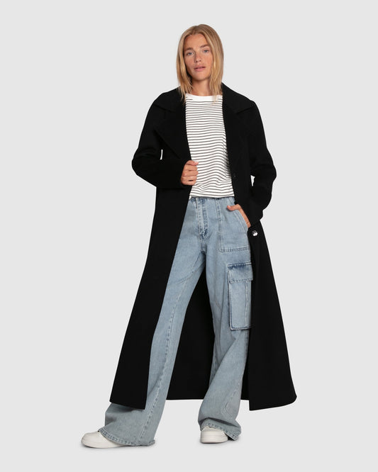 Ex-Boyfriend Wool Blend Maxi Coat - Black