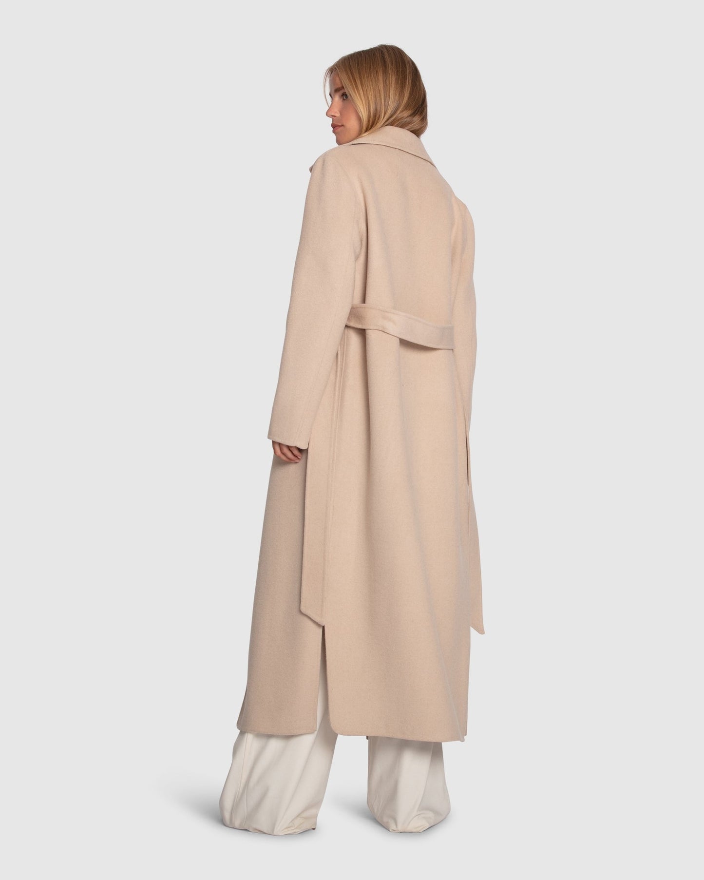 Ex-Boyfriend Wool Blend Maxi Coat - Pale Oat