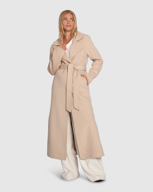 Ex-Boyfriend Wool Blend Maxi Coat - Pale Oat