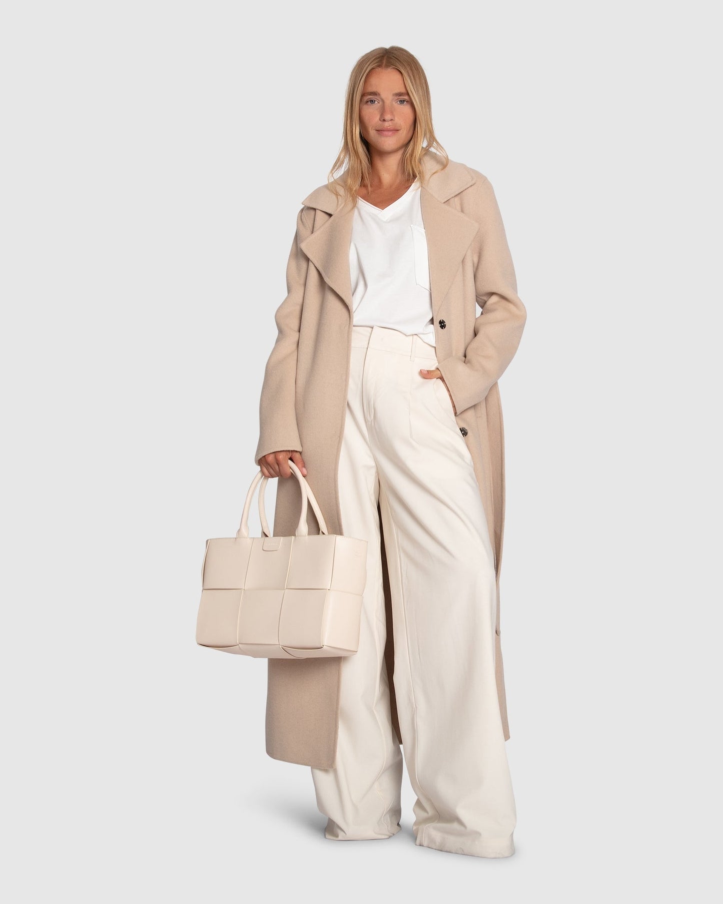 Ex-Boyfriend Wool Blend Maxi Coat - Pale Oat