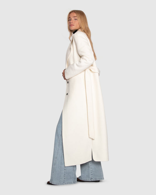Ex-Boyfriend Wool Blend Maxi Coat - Cream