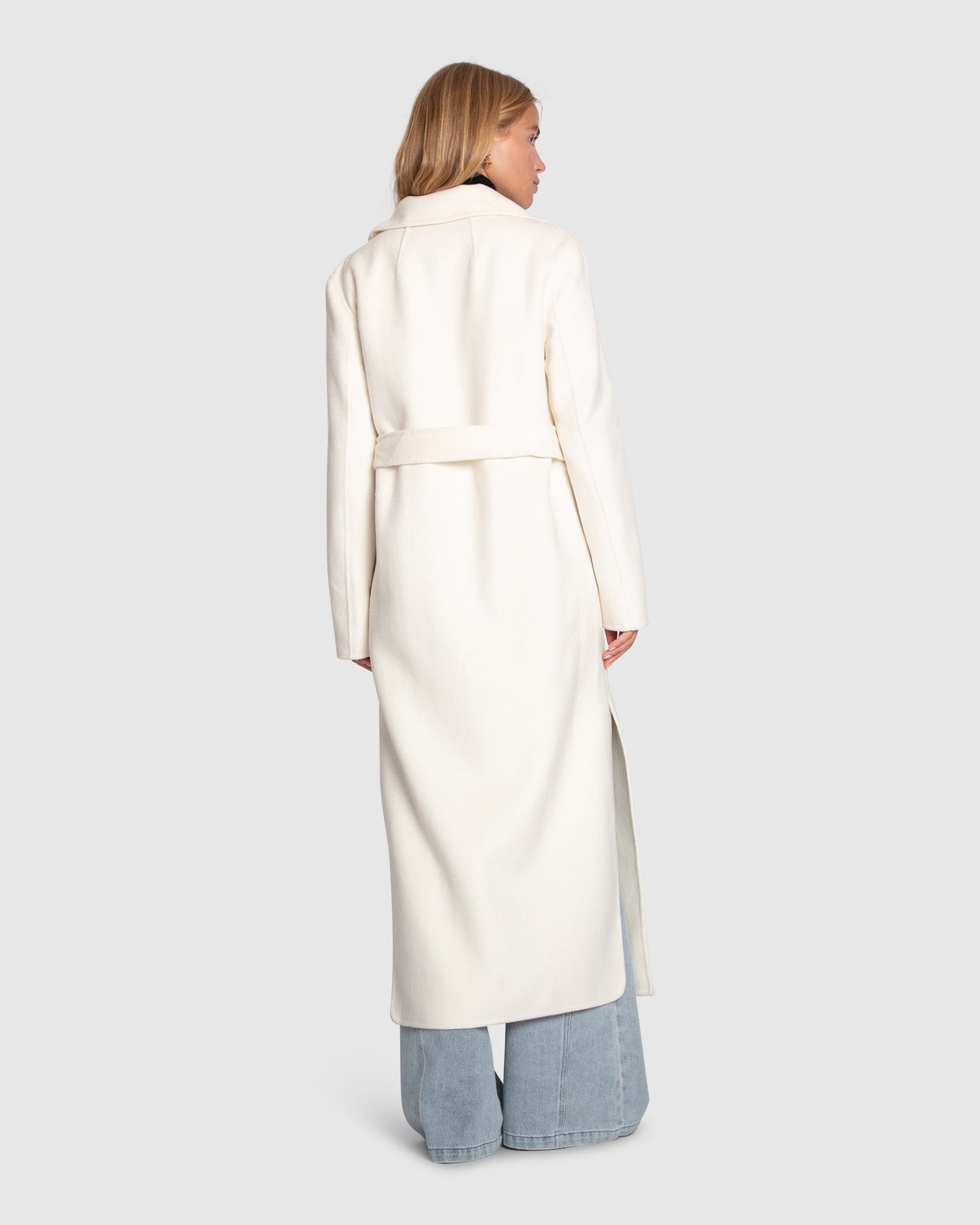 Ex-Boyfriend Wool Blend Maxi Coat - Cream