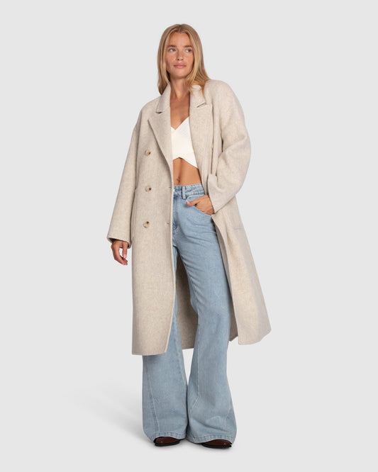 Free Love Wool Blend Coat - Oat Marle