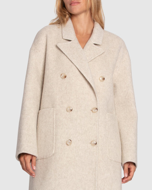 Free Love Wool Blend Coat - Oat Marle