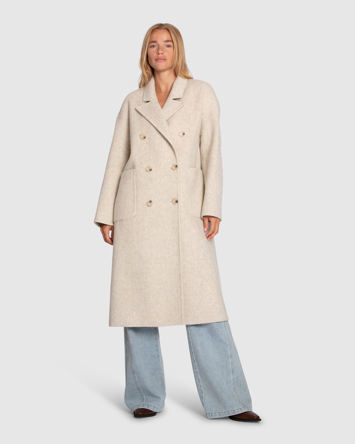 Free Love Wool Blend Coat - Oat Marle