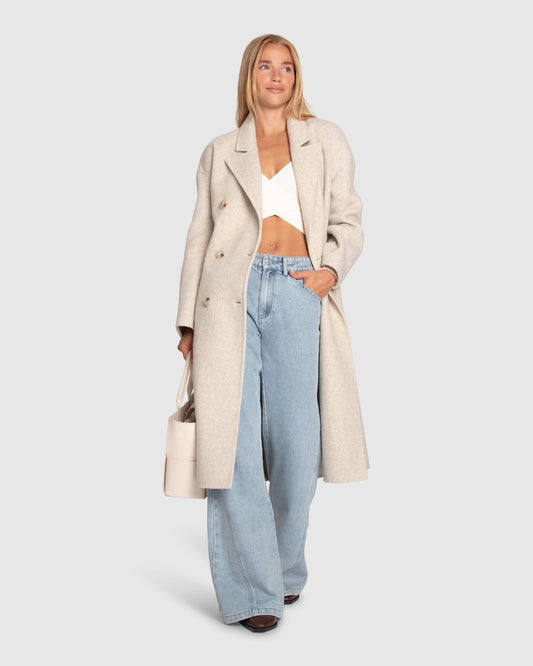 Free Love Wool Blend Coat - Oat Marle