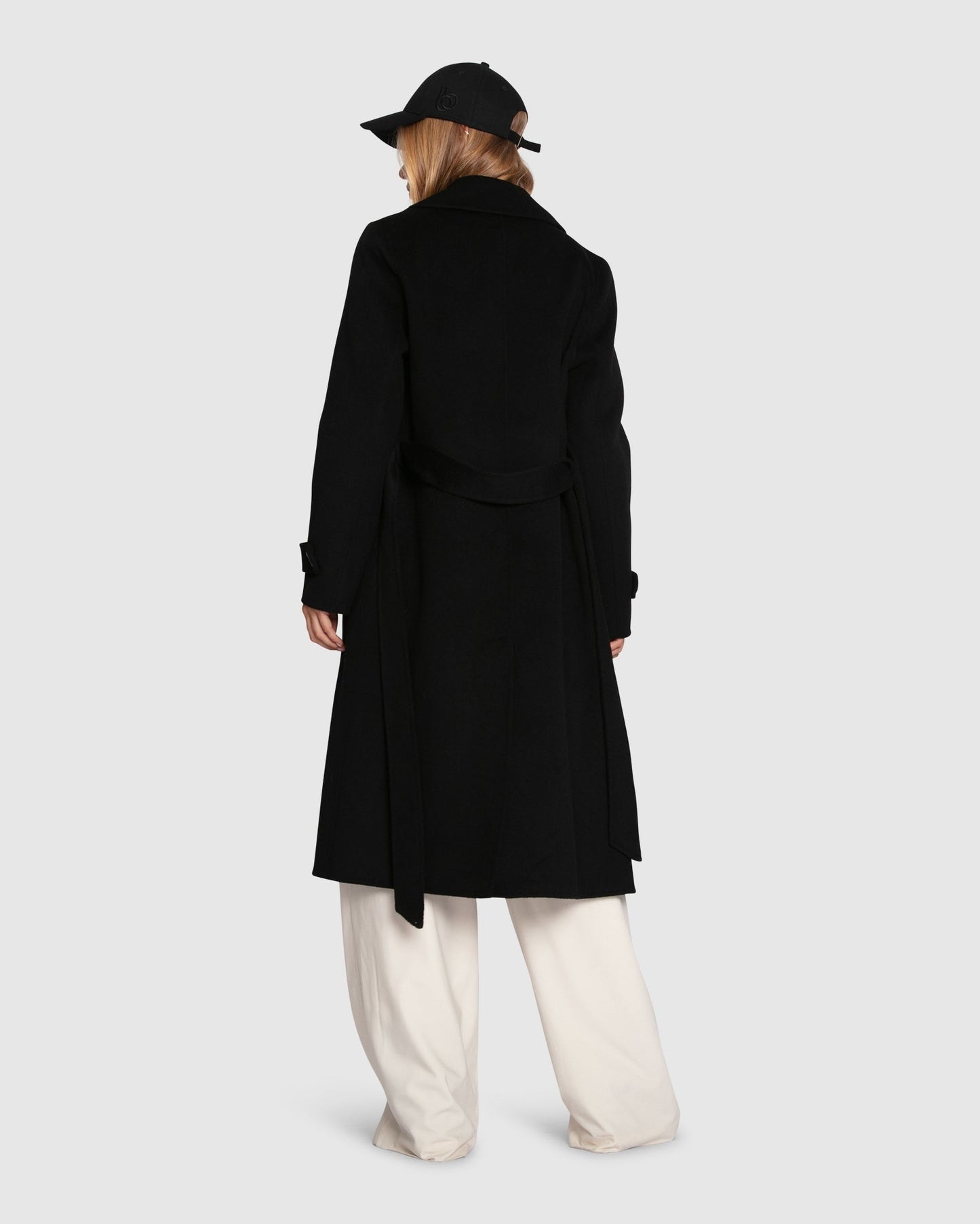 Front Runner Wool Blend Belted Coat - Black