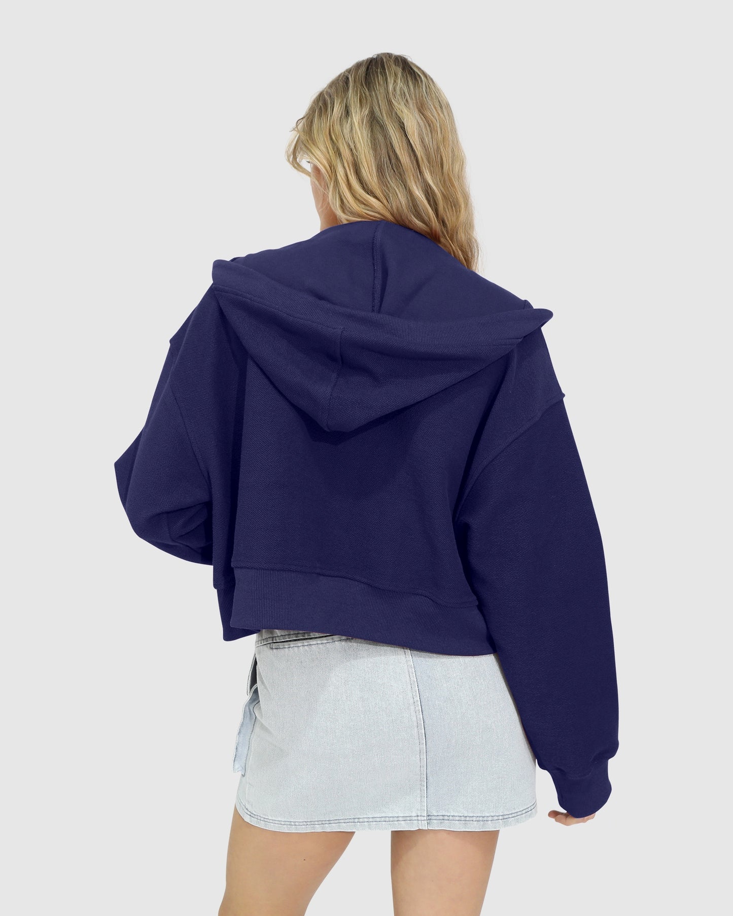 Fireside Cropped Utility Zip Jacket - Navy