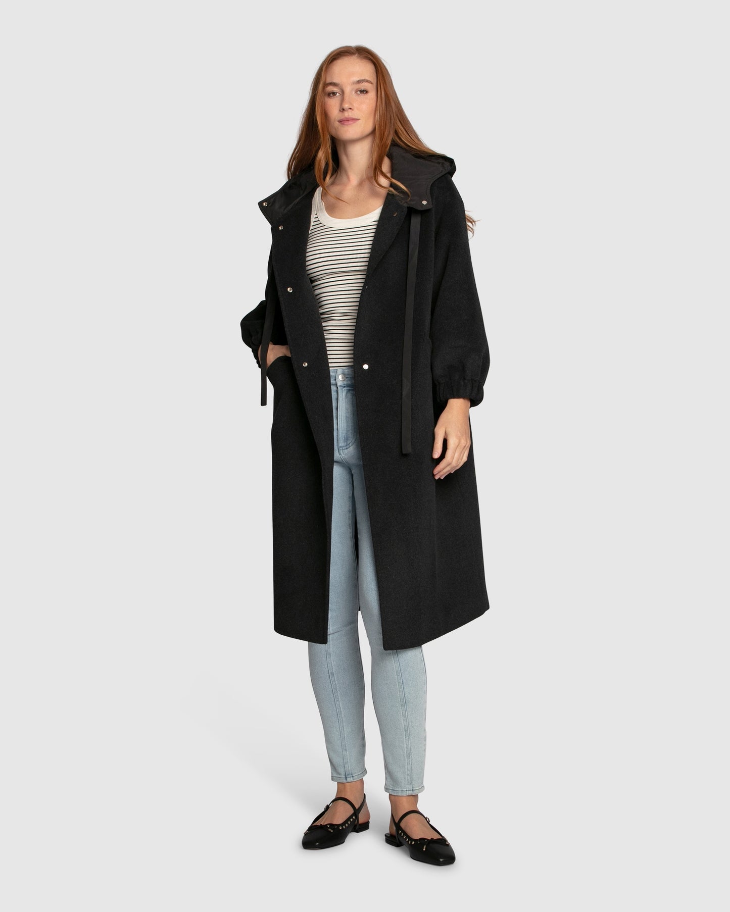 Fantasy Land Wool Blend Coat - Charcoal