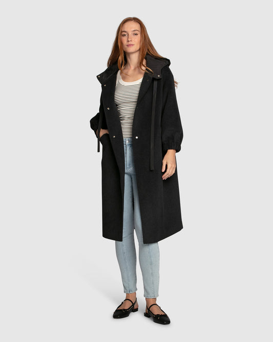 Fantasy Land Wool Blend Coat - Charcoal