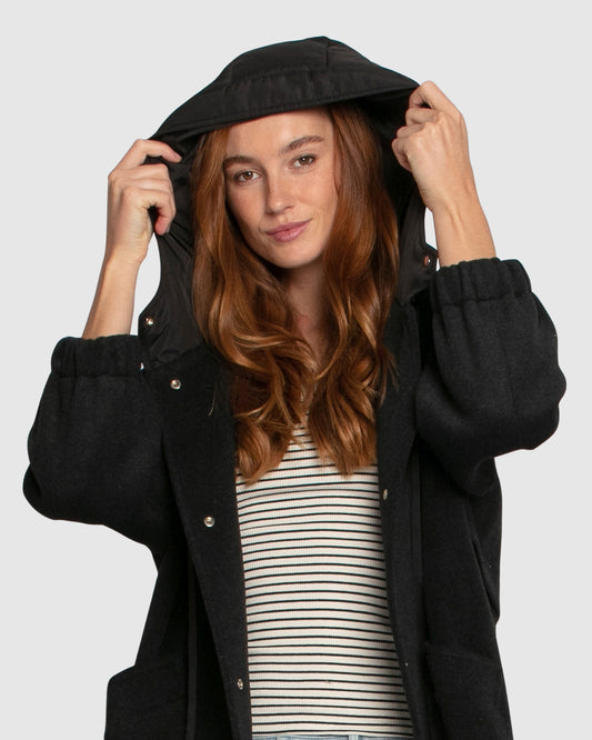 Fantasy Land Wool Blend Coat - Charcoal