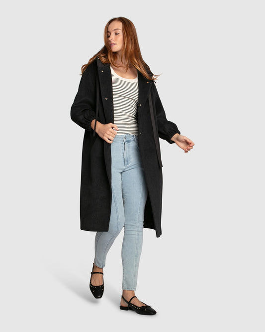 Fantasy Land Wool Blend Coat - Charcoal