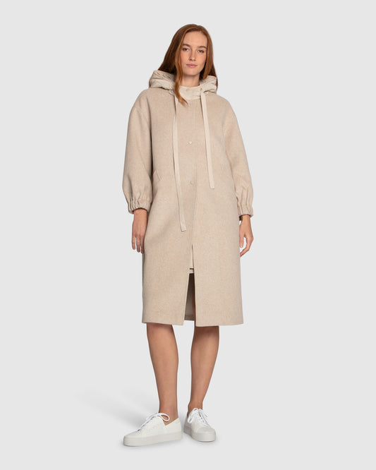 Fantasy Land Wool Blend Coat - Sand