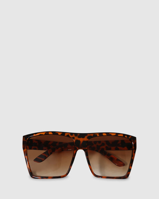 Classic Tort Halo Sunglasses with oversized silhouette - alternate view