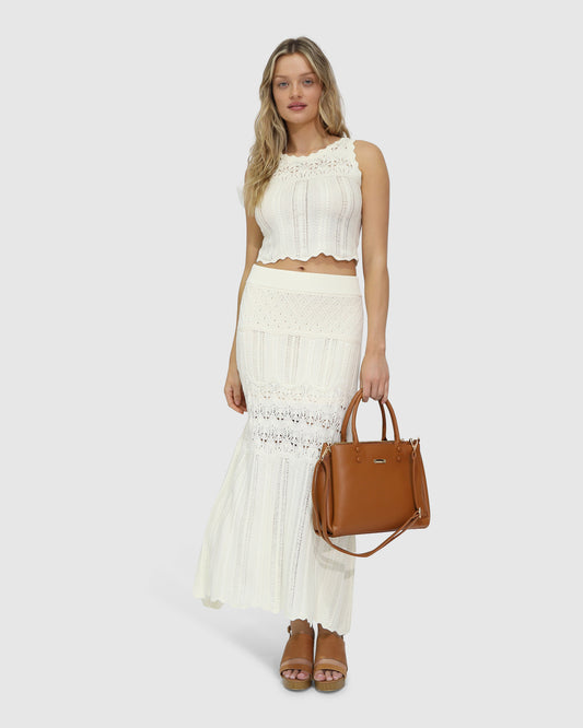 Harvest Haze Crochet Crop Top - Cream
