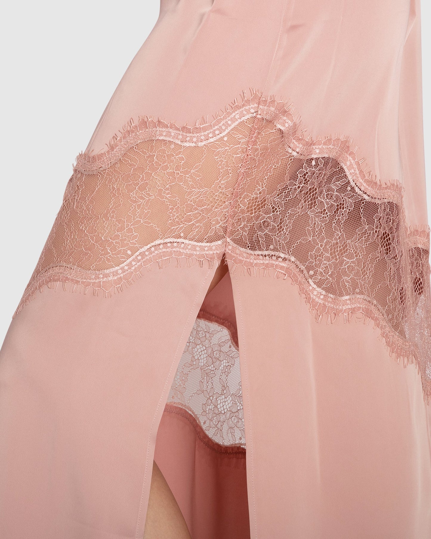 Heavenly Bodies Lace Slip Dress - Dusty Rose